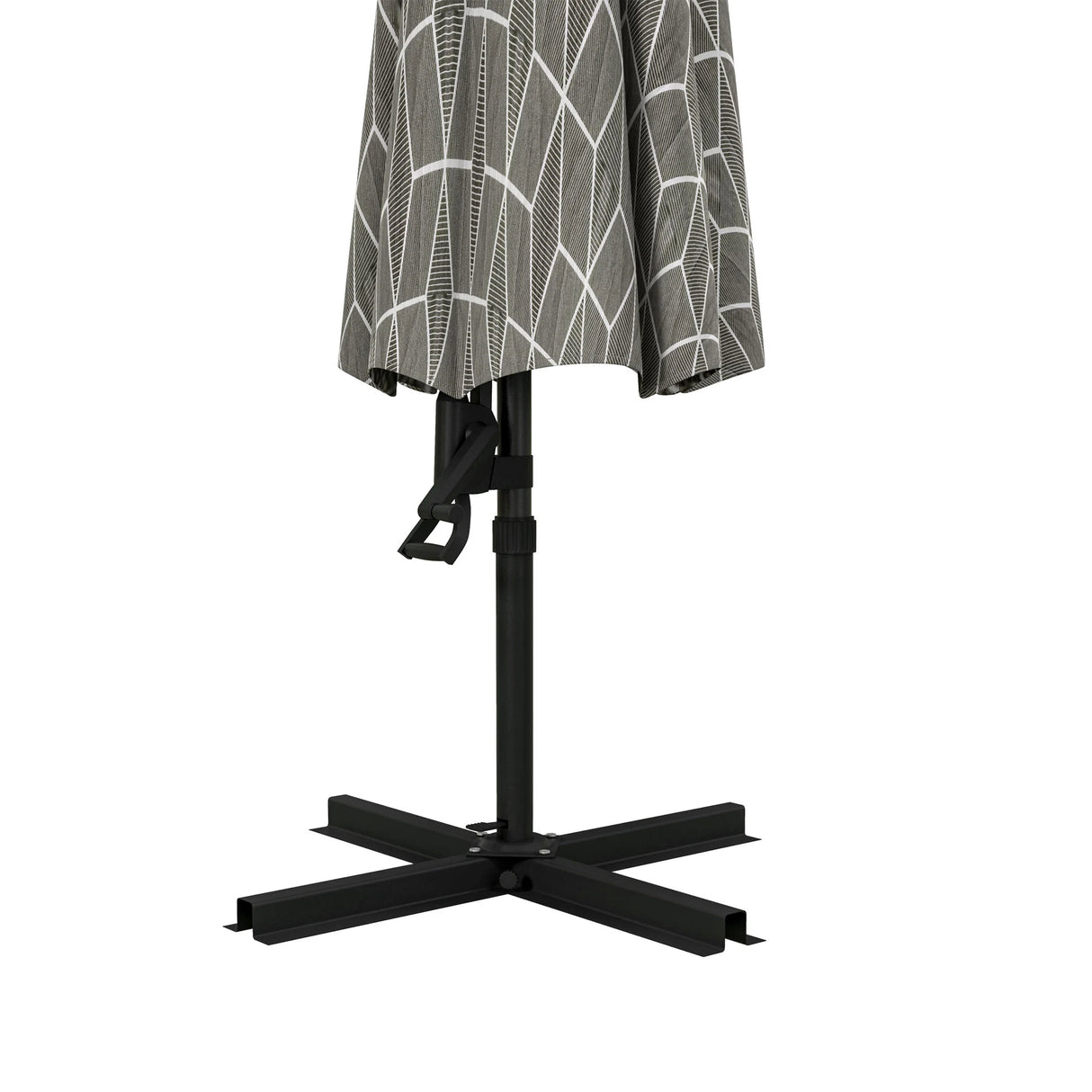 Outsunny 3(m) Convertible Cantilever Parasol and Centre-post Garden Parasol with Cross Base, 360 Rotation Banana Parasol with Crank Handle and 8 Ribs, Hanging Patio Umbrella, Black and White