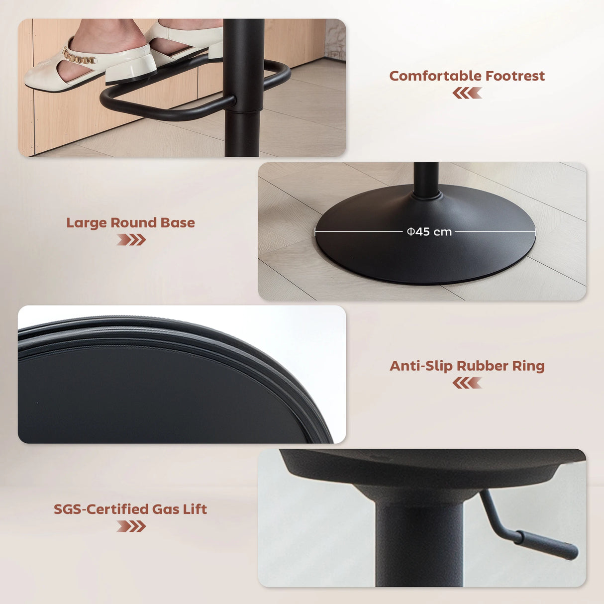 HOMCOM Set of Two Relaxed Tub Bar Stools - Orange