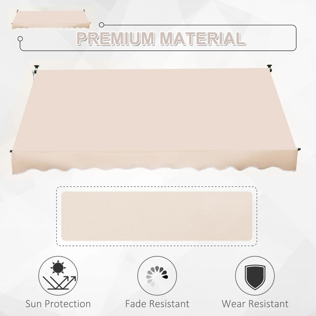 Outsunny 3x1.5m Adjustable Outdoor Aluminium Frame Awning Beige