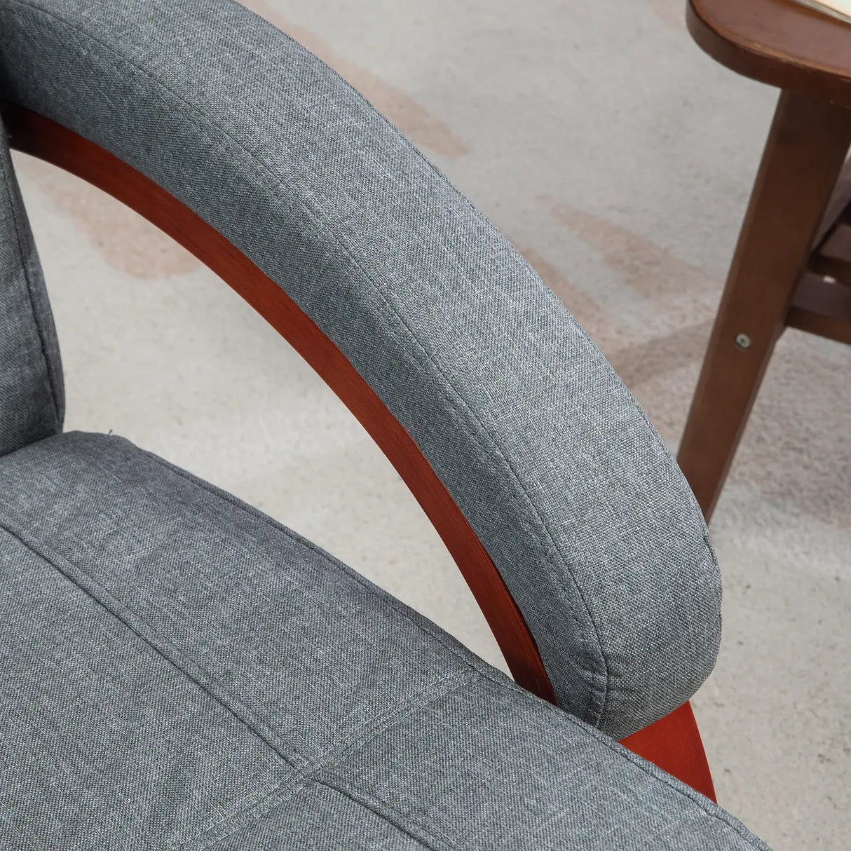 HOMCOM 135 Manual Reclining Swivel Chair, with Footrest - Grey