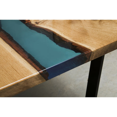 Aria River Resin and Oak Dining Table