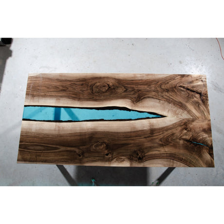 Aria River Resin and Walnut Dining Table