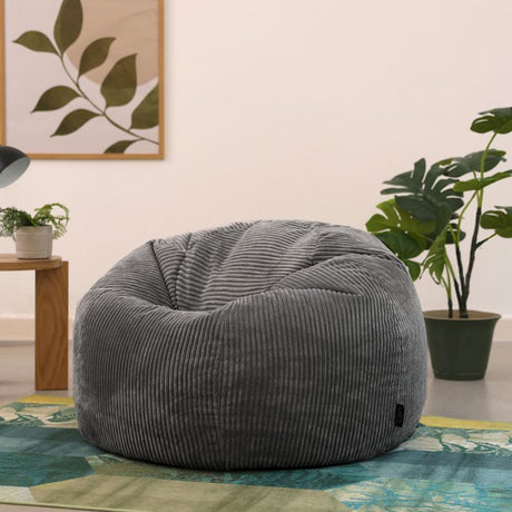 Kingston Cord Classic Bean Bag - Charcoal Grey | Bean Bag Only