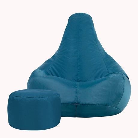 Recliner Indoor-Outdoor Gaming Bean Bag - Teal | Bean Bag & Footstool