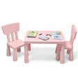 3 Pieces Kids Table Set with 2 Chairs for Reading-Pink