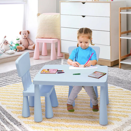 3 Pieces Kids Table and 2 Chairs Set for Reading
