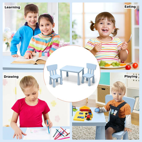 3 Pieces Kids Table and 2 Chairs Set for Reading