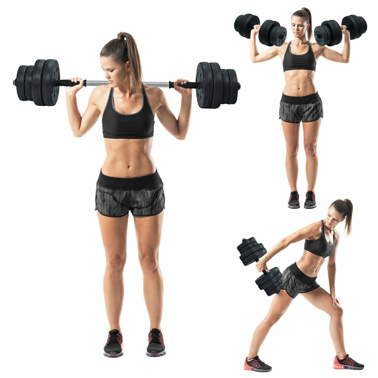 Adjustable Weight 2 in 1 Dumbbell / Barbell Set 30KG