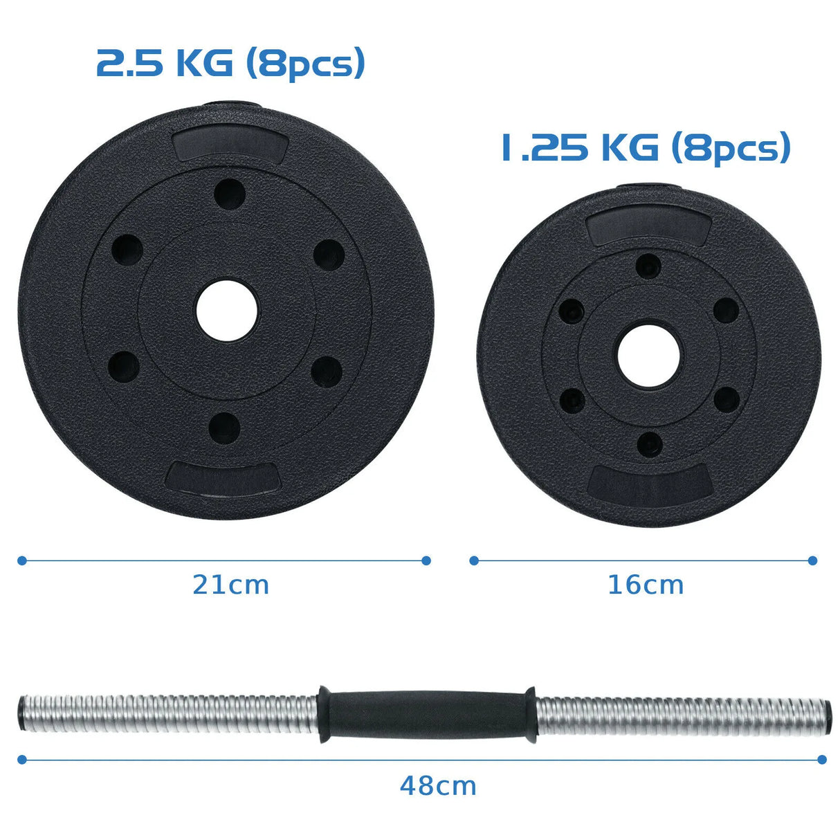 Adjustable Weight 2 in 1 Dumbbell / Barbell Set 30KG