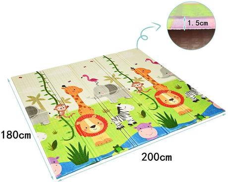 Baby crawling mat play mat foldable baby mat double-sided play carpet green
