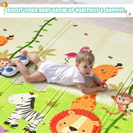 Baby crawling mat play mat foldable baby mat double-sided play carpet green