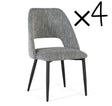 Giner and Colomer  Set Of 2 Chairs Upholstered In Grey Fabric With Black Metal Legs