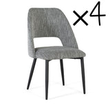 Giner and Colomer  Set Of 2 Chairs Upholstered In Grey Fabric With Black Metal Legs