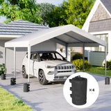 Outsunny Set of 4 Gazebo Weights Sand Bags, Gazebo Water Weights Bags with Carry Handles for Garden Marquee, Parasol, Black