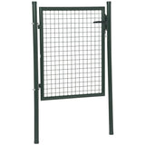HOMCOM Green Steel Garden Gate with Lock and 3 Keys 97 x 150cm, Green
