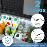 Outsunny 40L Car Refrigerator, Portable Compressor Cooler Box, Fridge Freezer w/ Inner LED Light, Foldable Handles, Cup Holders, 12/24V DC and 110-240V AC for Campervan RV Boat Travel Down to -20