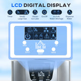 HOMCOM 3L Ice Maker Machine and Water Dispenser, 12kg in 24H, 2 Sizes 9 Ice Cubes Ready in 6-10 Mins Ice Machine, Silver