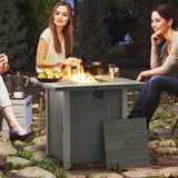 Outsunny 50,000 BTU Gas Fire Pit Table, with Cover - Dark Grey