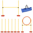 PawHut Dog Agility Equipment Training Portable Obstacle for Pet w/Adjustable Hurdles, Jumping Ring, Weave Poles