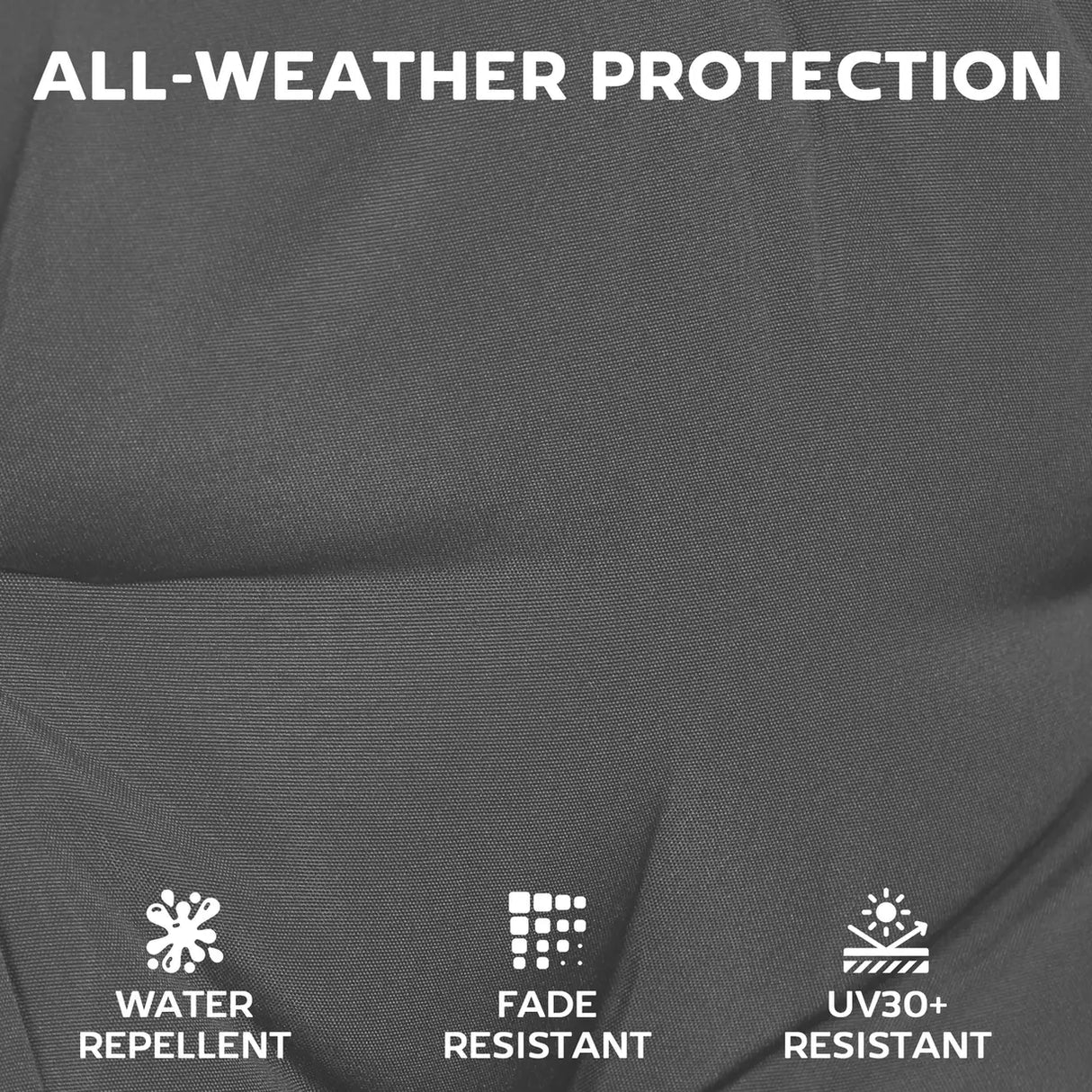 Outsunny Outdoor Seat Cushions Set of 2 with Ties, Waterproof Garden Seat Pads, Dark Grey
