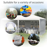 Outsunny 6 x 3 m Party Tent Gazebo Marquee Outdoor Patio Canopy Shelter with Windows and Side Panels White