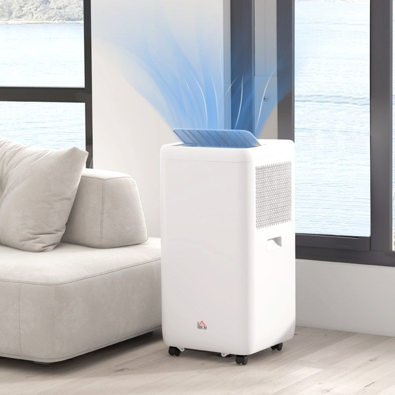HOMCOM 12000 BTU Mobile Air Conditioner for Room up to 28m², with Dehumidifier, Auto & Sleep Mode, 24H Timer, Wheels