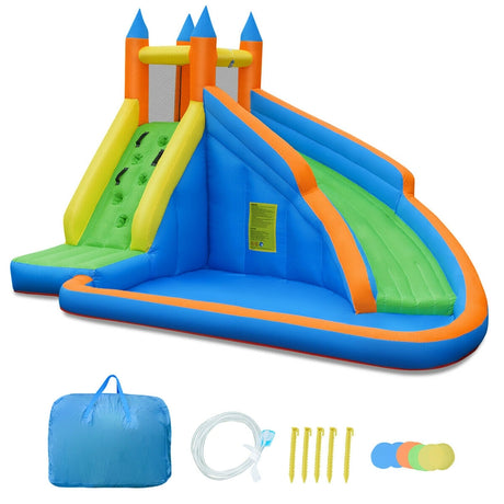 Inflatable Water Slide Wet & Dry Bounce House with Carrying Bag (without Blower)