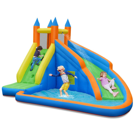 Inflatable Water Slide Wet & Dry Bounce House with Carrying Bag (without Blower)