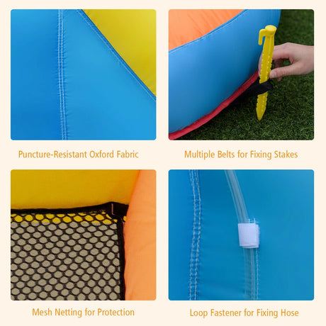 Inflatable Water Slide Wet & Dry Bounce House with Carrying Bag (without Blower)