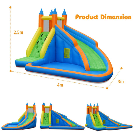 Inflatable Water Slide Wet & Dry Bounce House with Carrying Bag (without Blower)