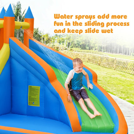 Inflatable Water Slide Wet & Dry Bounce House with Carrying Bag (without Blower)