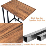 Industrial Side Table with Rolling Wheels for Bedroom