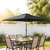 Outsunny Garden Parasol, Parasol Umbrella with Crank Handle, Tilt Function, Polyester Canopy, Black