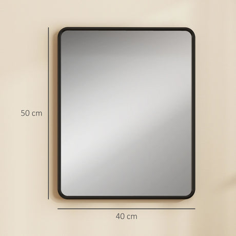 HOMCOM Rectangular Wall Mirror with HD Glass - Black