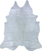 COWHIDE METALLIC SILVER ON OFF WHITE 3-5M - 238cm  200cm