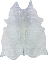 COWHIDE METALLIC SILVER ON OFF WHITE 3-5M - 234cm  195cm