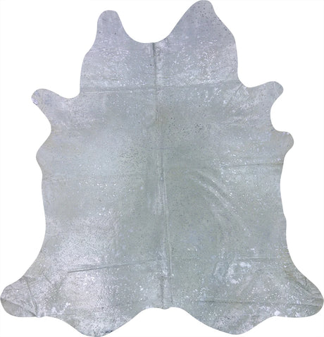COWHIDE METALLIC SILVER ON OFF WHITE 3-5M - 224cm  214cm