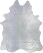 COWHIDE METALLIC SILVER ON OFF WHITE 3-5M - 237cm  195cm