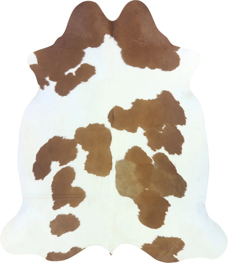 COWHIDE LARGE BROWN & WHITE SPECIAL 3.5-3.9M - 230cm  200cm