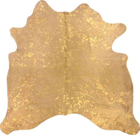 COWHIDE METALLIC BRONZE ON BROWN 3-5M (186cm × 203cm)