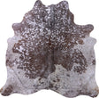 COWHIDE METALLIC SILVER ON BROWN 3-5M - 200cm  203cm
