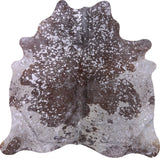 COWHIDE METALLIC SILVER ON BROWN 3-5M - 200cm  203cm