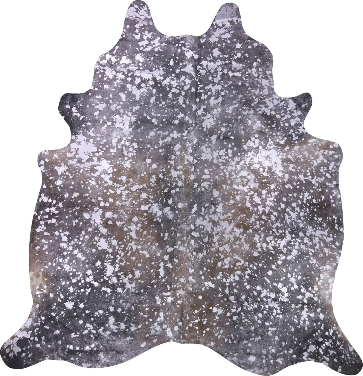 COWHIDE METALLIC SILVER ON BROWN 3-5M - 235cm  225cm