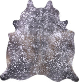 COWHIDE METALLIC SILVER ON BROWN 3-5M - 235cm  225cm