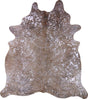 COWHIDE METALLIC SILVER ON BROWN 3-5M (251cm × 218cm)