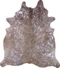COWHIDE METALLIC SILVER ON BROWN 3-5M - 251cm  218cm