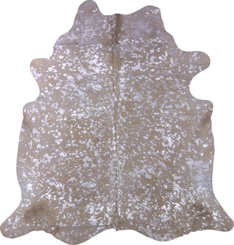 COWHIDE METALLIC SILVER ON BROWN 3-5M - 237cm  223cm