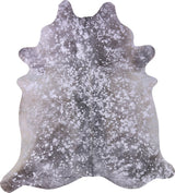 COWHIDE METALLIC SILVER ON BROWN 3-5M - 235cm  211cm