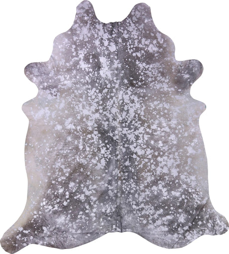 COWHIDE METALLIC SILVER ON BROWN 3-5M - 235cm  211cm