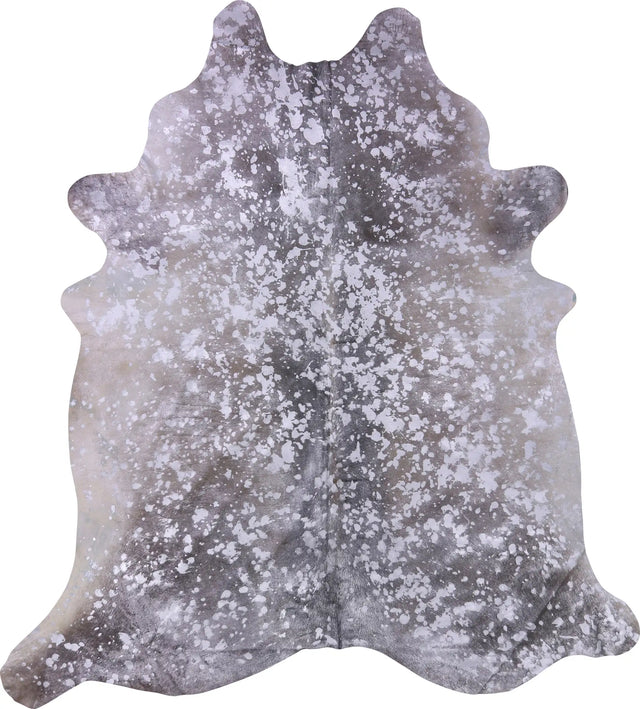 COWHIDE METALLIC SILVER ON BROWN 3-5M - 235cm  211cm
